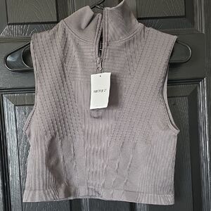 Forever 21 Gray Ribbed Crop Top